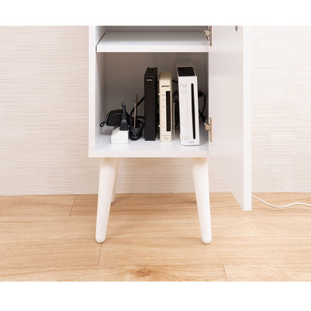 WHITE LIV 幅30 奥行30 高さ80.5 キャビネット ホワイト フレンチシャビー 電話台 ルーター収納