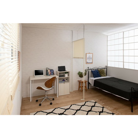 ブラインド パーテーション シングルタイプ ホワイト シングル オフィス つっぱり 間仕切り