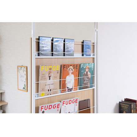 突っ張りマガジンラック マリンナチュラル 幅90cm パーテーション 日本製 パーティション パンフレット サロン