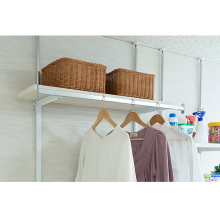 別売りハンガー棚 幅89.5cm 取付金具セット ホワイトウォッシュ 本体別売り オープンラック 壁面ラック 棚