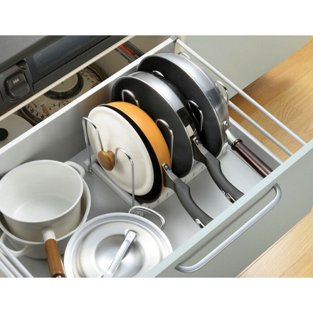 オークス 日本製 たてよこ収納フライパンラック KD1 キッチン 収納棚 省スペース おしゃれ