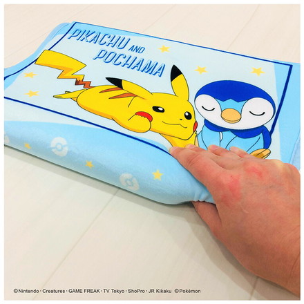 ジュニアソフト低反発まくら ピカチュウ&ポッチャマ 35×25cm 低めの枕 高さ5cm 洗える枕カバー まくらカバー