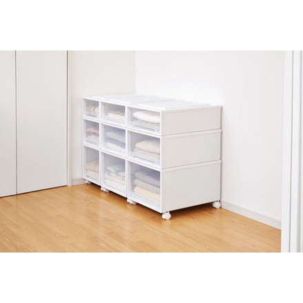  天馬 収納ケース Fits フィッツケース 45-45L 幅45.0×奥行45.0×高さ30.0cm ホワイトクリア