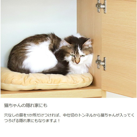 追加扉 穴あり 左扉 ニャコモ専用 ナチュラルブラウン キャットウォーク キャットタワー 猫家具 リビング 収納 取付金具付 ニャコモ