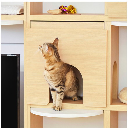 追加ステップ 猫用 ニャコモ専用 ナチュラルブラウン キャットウォーク キャットタワー 猫家具 リビング 収納 取付金具付 ニャコモ NCM-T40NA