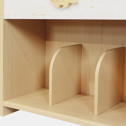 白井産業 ランドキッズ 絵本ラック 幅56.3cm 仕切り付き 収納 えほん 絵本置き かわいい ナチュラル シンプル