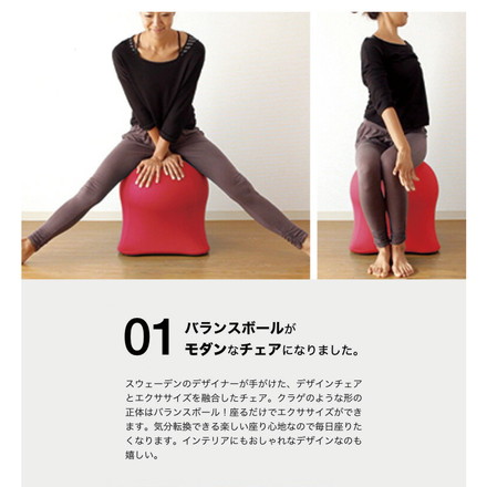 ジェリーフィッシュチェア 無地タイプ バランスボール エクササイズ デザインチェア イス 椅子 フィットネス ブラック