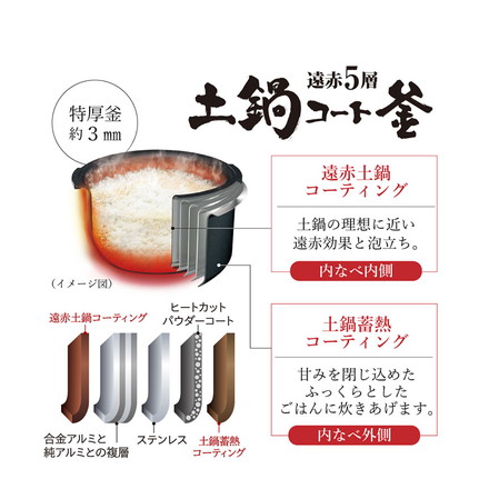 TIGER タイガー 圧力IHジャー炊飯器 炊きたて 1升 土鍋蓄熱コート 極うま 少量 冷凍 おにぎり 分づき米 玄米 雑穀 麦飯 GABA 調理 圧力クリーニング お手入れ簡単 JRI-T180K ブラック