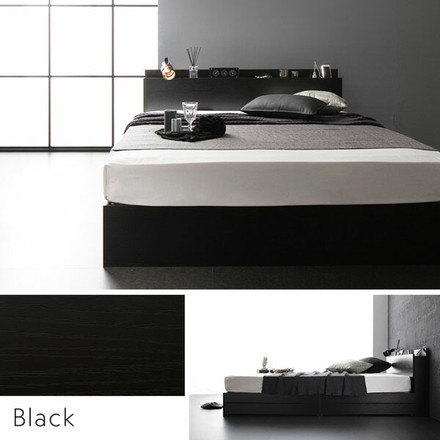 ベッド 収納付き 引き出し付き 木製 棚付き 宮付き コンセント付き シンプル モダン ブラウン シングル