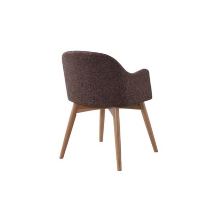 パーソナルチェア リビングチェア 幅50cm ブラウン 木製 ポリエステル カラメリ リビング ダイニング