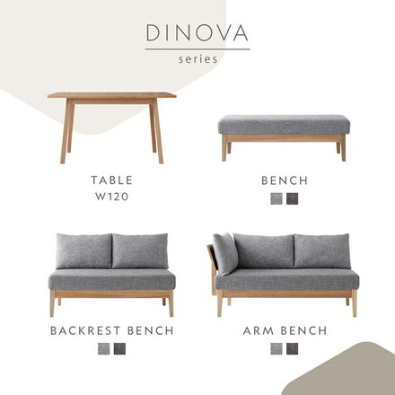 ダイニングセット 〔 対面3点セット ダイニングテーブル 約120cm 背付きベンチ ×2 〕 グレー 木製 天然木