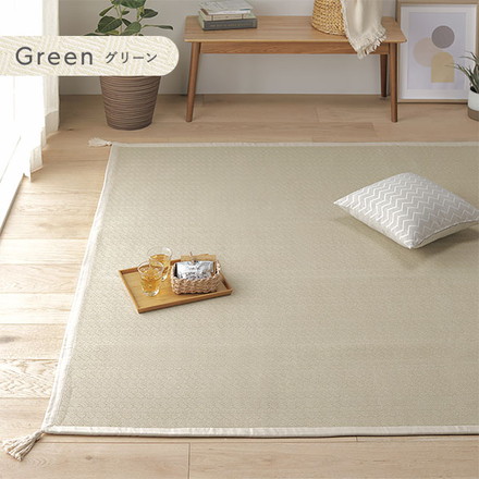 ラグ マット 約185×185cm ブルー 洗える 綿100％ 滑り止め付き ホットカーペット対応 軽量 絨毯 インテリア家具