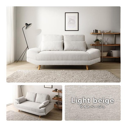 ワイド座面 ソファ 2人掛け 単品 ダークグレー クッション付き ローソファ変更可 木製脚付き ソファー リビング