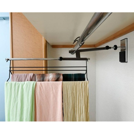 ハンガー 収納アップスライドハンガー SS ブラウン クローゼット収納 スライドハンガー 収納アップ クローゼット