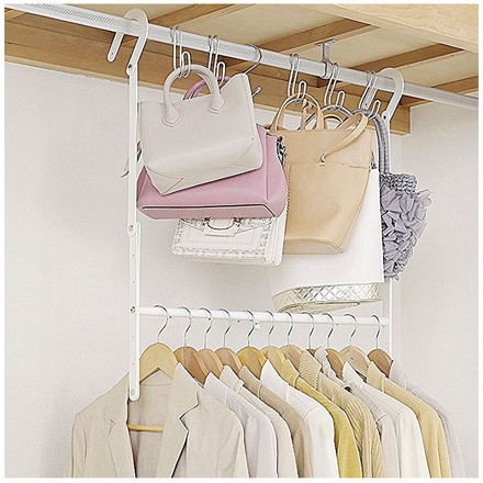 ハンガー 収納アップブランコハンガー 伸縮式 幅41~70×奥行9.3×高さ72.5~101.7cm 2段