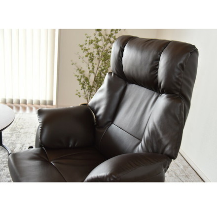 フロアチェア ベローナ 360度回転 ローチェア 肘掛け付き 角度無段階調整 リクライニングチェア リラックスチェア