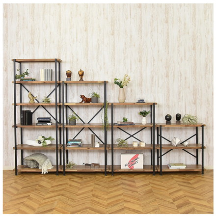 オープンラック 幅78cm 3段 シェルフ FJ-W78-3段 木目調 ヴィンテージ調 収納 収納家具