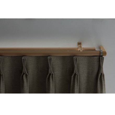 TOSO 正面付け カーテンレール 3m カバートップ付き トーソー レガートプリモ Mキャップ 木目調 ブラケット付き 部品付き アッシュグレイン