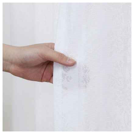 花柄 リーフ柄 昼見えにくい 遮像 レースカーテン ミラーレース 防犯 ウォッシャブル 洗える 洗濯可能 幅150cm×丈228cm1枚