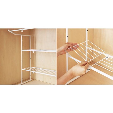 押入れ伸縮ハンガーシェルフ 白 OHW-40 平安伸銅工業