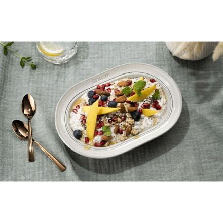 【公式販売店】STAUB オーバルプレート25cm カンパーニュ ストウブ プレート お皿 セラミック ダイニングライン 深皿 ランチプレート おしゃれ 陶器 食器 ナチュラルカラー テーブルウェア