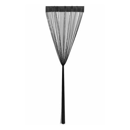 vidaXL ストリングカーテン 2点 100x250cm ブラックホーム&ガーデンデコレーション窓用品カーテン・ドレープ