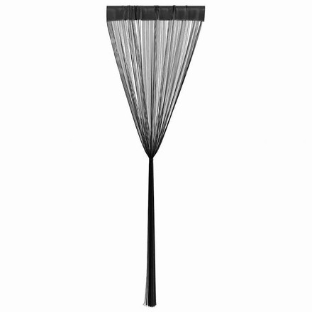 vidaXL ストリングカーテン 2点 140x250cm ブラック ホーム&ガーデン デコレーション 窓用品