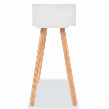 vidaXL コンソールテーブル パイン無垢材 80x30x72cm ホワイト家具 テーブル アクセントテーブル エンドテーブル