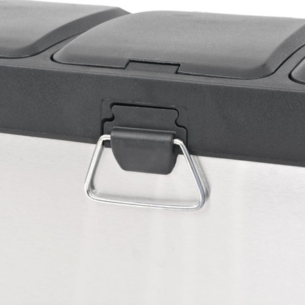 vidaXL ペダル式分別ごみ箱 ステンレススチール製 24L 家事用品 ごみ入れ ごみ箱