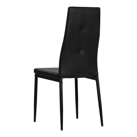 vidaXL ダイニングチェア 2点セット 合成皮革 ブラック 家具 チェア キッチン ダイニングルームチェア