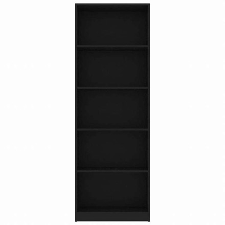 vidaXL 5段 ブックキャビネット ブラック 60x24x175cm エンジニアリングウッド家具 棚