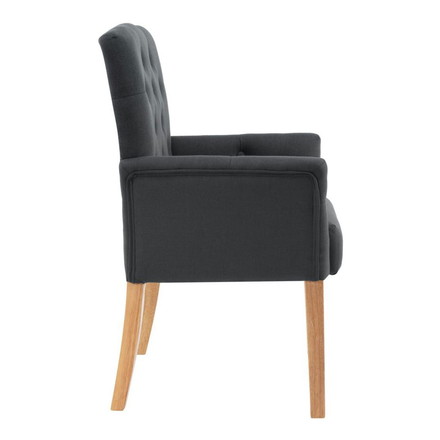 vidaXL ダイニングチェア アームレスト付き グレー ファブリック家具チェアキッチン・ダイニングルームチェア