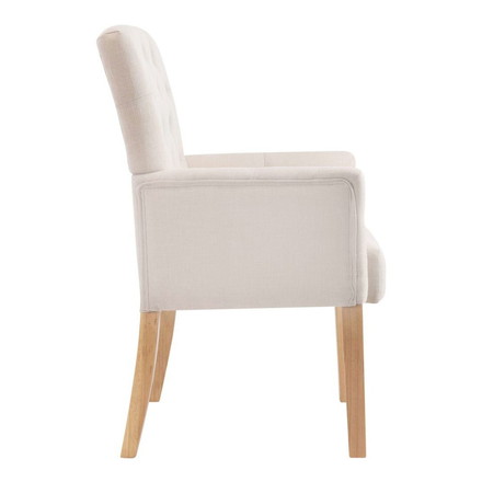 vidaXL ダイニングチェア アームレスト付き ベージュ ファブリック家具チェアキッチン・ダイニングルームチェア