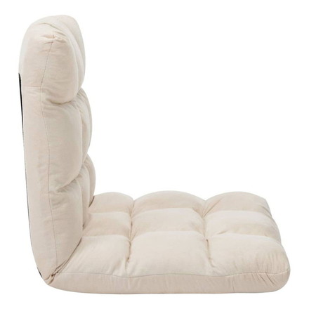 vidaXL 折りたたみ式 フロアチェア クリーム マイクロファイバー製 家具 チェア 寝椅子