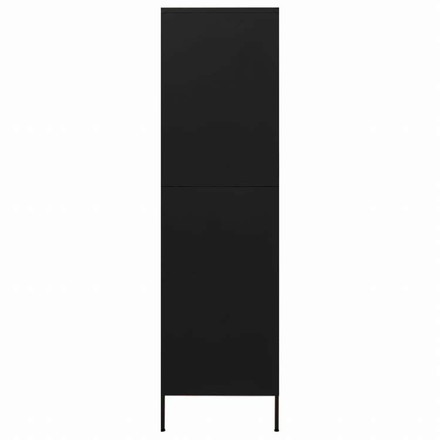 vidaXL 洋服ダンス ブラック 90x50x180 cm スチール家具 キャビネット&収納