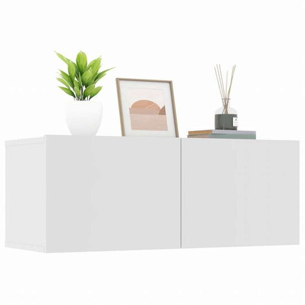 vidaXL テレビキャビネット 2点 ホワイト 80x30x30 cm エンジニアリングウッド家具