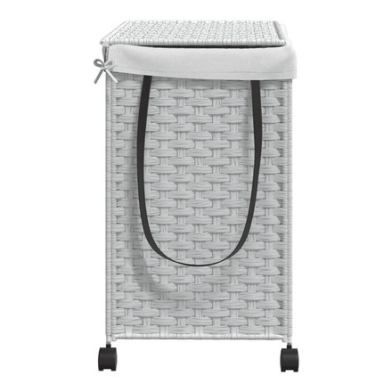vidaXL ランドリーバスケット キャスター付き ホワイト 60x35x60.5cm