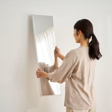 アイリスオーヤマ 軽くて割れないフィルムミラー 28cm×90cm KWM-28090 シルバー