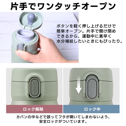 アイリスオーヤマ ステンレスマグボトル ワンタッチ 500ml SM-O500 ペールホワイト