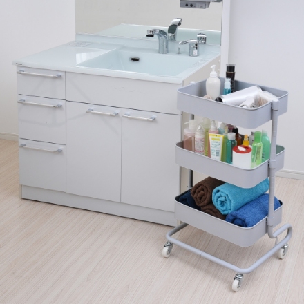 YAMAZEN バスケットトローリー LBT-3(LGY) ライトグレー