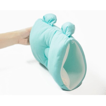 Baby Pillow サイズと厚みにこだわった授乳まくら耳付き ブルー