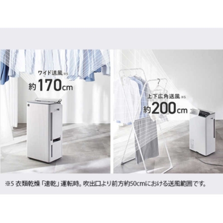 衣類乾燥除湿機 シャープ コンプレッサー方式 プラズマクラスター 木造23畳まで 鉄筋47畳まで CV-T190-W ホワイト