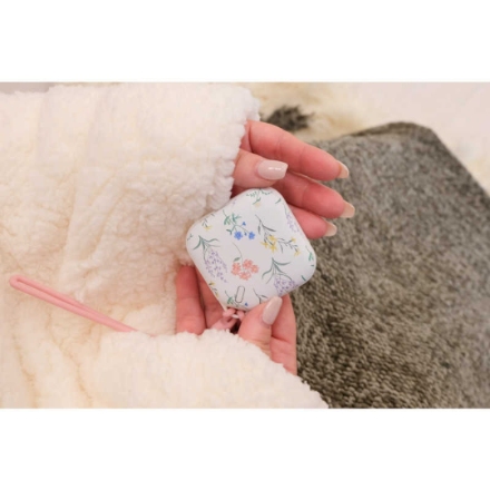 充電式カイロ エレス イーカイロ カレ LEDライト機能付 EK-CR25 フラワー ホワイト系