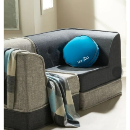 ビーズクッション Yogibo Round Pillow Logo（ヨギボーラウンドピロー ロゴ ）アクアブルー