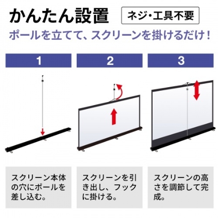 サンワサプライ プロジェクタースクリーン（床置き式・100型・アスペクト比16:9） PRS-Y100HD ブラック