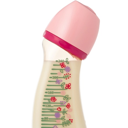 ドクターベッタ哺乳びん ブレイン 広口 WS4-240ml Flower ( Pink )