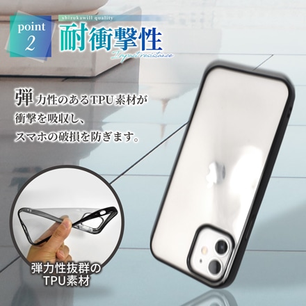 シズカウィル iPhone12 mini クリアケース ケース カバー サイドメッキ加工 クリア ケース ローズ×クリア 1個入り