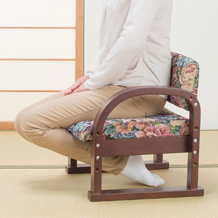 立ち座り楽ちん座椅子 日本製 1脚 ダークブラウン