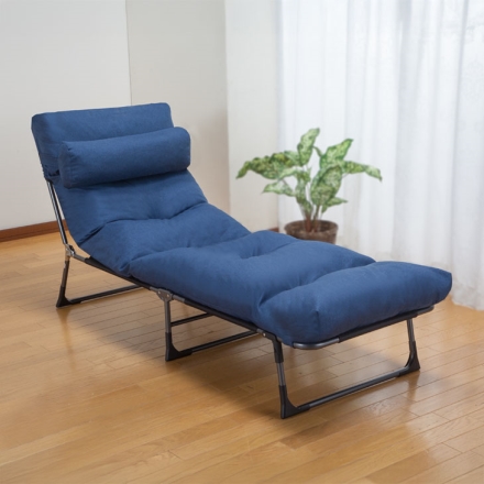 枕・ごろ寝座布団リクライニングベッド ネイビー