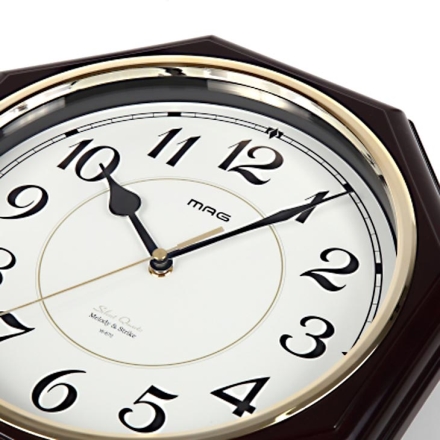 ノア精密｜NOA 振り子時計 西洋館 ブラウン W-670BR 16曲メロディ＆ボンボン時計 クラシカルな振り子時計
